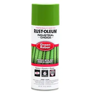 Rust-Oleum 261937 Industrial Choice Epoxy Rebar Spray, Green, Gloss, 16 oz