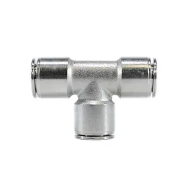 Midland Industries 20025NIC - Union Tee w/ Nickel Collet, 1/8" Push to Connect x 1/8" Push to
