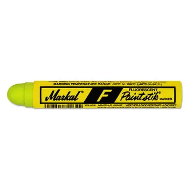 MARKAL 82831 Paintstik F Markers, 11/16 in dia, 4 3/4 in, Fluorescent Yellow (12pk)
