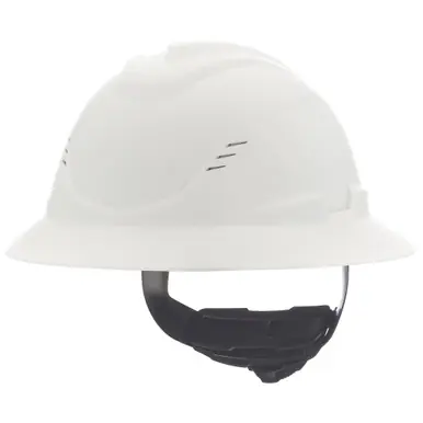 V-Gard C1 Hard Hat, Fas-Trac III 4 Point Ratchet, Vented, White