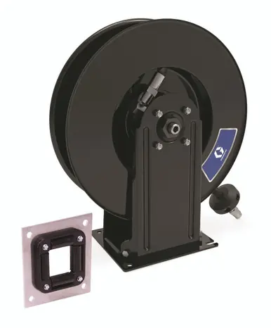 GRACO XNH55D - XDX20 Grease Hose Reel, 3/8" x 50 ft, No Guide Arm, Black