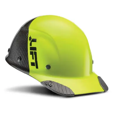 LIFT HDC50C-19HC - DAX Carbon Fiber Cap-Style Brim 50-50 Hard Hat (Yellow/Black)