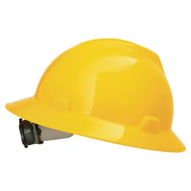 MSA 475366 V-Gard Protective Hat, Fas-Trac Ratchet, Hat, Yellow