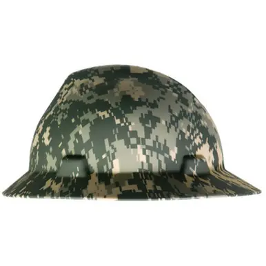 MSA 10104254 Freedom Series V-Gard Hard Hat, Fas-Trac Ratchet, Full Brim, Camouflage