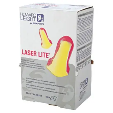 Honeywell LL-1-D Laser Lite Disposable Earplugs, Foam, Magenta/Yellow, Uncorded, Dispenser Box