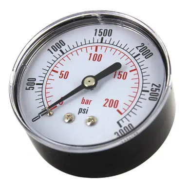 GRACO 557864 - Standard (Dry) Pressure Gauge, 0-3000 PSI, 2-1/2" Dial, Back-Mounted, 1/4" NPT(M)