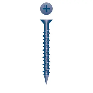 Strong-Point CF460 - 1/4 x 3-3/4" Phillips Flat Head Concrete Screw, Blue Ceramic 500ct