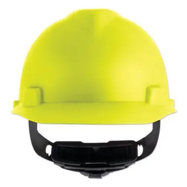 MSA 10203088 V-Gard Cap-Style Hard Hat with Fas-Trac III Suspension, Matte, Hi-Viz Yellow