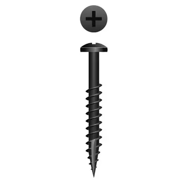 Strong-Point XP5 - 6-20 x 1-1/4" Pan Head Woodworking Screw, Black Oxide 8000ct