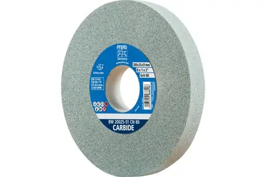 PFERD 61694 - Vitrified Bench Wheel, CARBIDE, 8" x 1 x 2, 80 Grit, Silicon Carbide