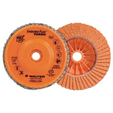 WALTER 06A452 - 4-1/2" x 5/8"-11 ENDURO-FLEX Turbo Flap Disc 36/60 Grit, Type 27S, Spin-On (10pk)