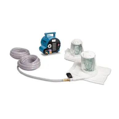 ALLEGRO 9222-02A - 2-Worker Double Bib Tyvek Hood Breathing Air Blower Respirator System w/ Two 50‘