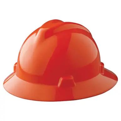 MSA 454734 V-Gard Protective Hat, Staz-On, Hat, Orange