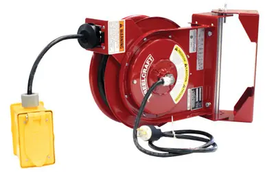 Reelcraft L-4545-123-7ASB - 12 Ga 45 ft. Duplex GFCI Cord Reel +Bracket 20A
