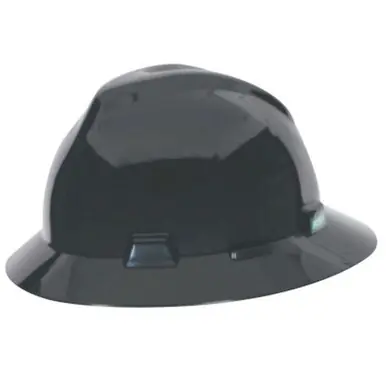 MSA C217374 V-Gard Protective Hat, Fas-Trac Ratchet Suspension, 6 1/2 - 8, Black