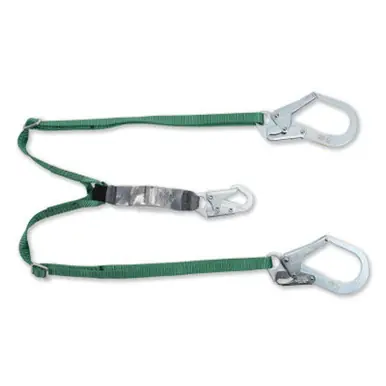 MSA 10191758 V-Series Standard Twin-Leg Adjustable Shock Absorbing Lanyard, Large