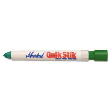 MARKAL 61069 Quik Stik Markers, 11/16 in dia, 6 in, Green (12pk)