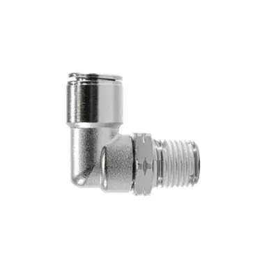 Midland Industries 20076NIC - 90° Swivel Elbow w/ Nickel Collet, 5/32" Push to Connect x 10 MPT,