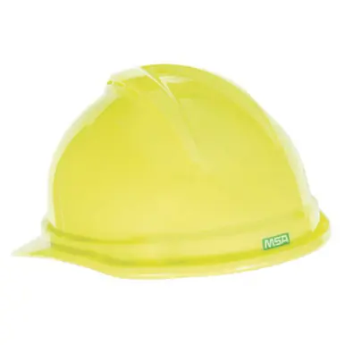 MSA 10074819 V-Gard 500 Protective Cap, 4 Point Fas-Trac III, 6 1/2 - 8, Hi-Viz Yellow Green
