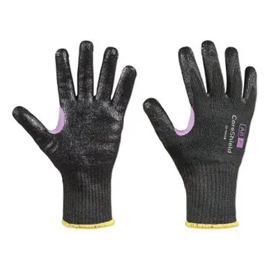 Honeywell 28-0910B/10XL CoreShield A8/F Coated Cut Resistant Glove, 10/XL, Nitrile, 10G, Black