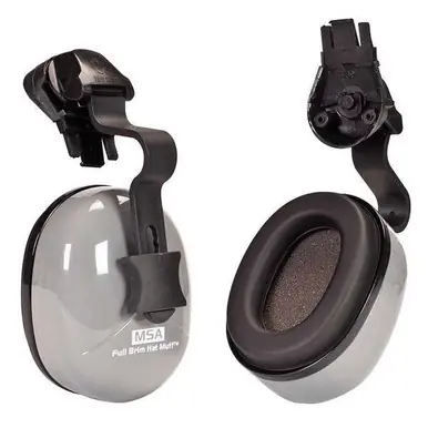 MSA 10129327 Sound Control SH Earmuffs, 25 dB NRR, Gray/Black, Cap-Mounted