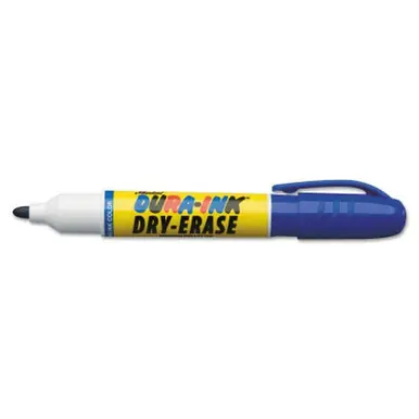 MARKAL 96572 Dura-Ink Dry Erase Markers, Blue, 1/8 in, Felt (12pk)