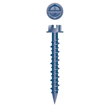 Strong-Point CH436 - 1/4 x 2-1/4" Hex Head Concrete Screw, Blue Ceramic 1500ct