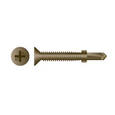 Strong-Point R434W - 1/4-20 x 4-3/4" Flat Head Reamer Self-Drilling Screw, WAR 500ct