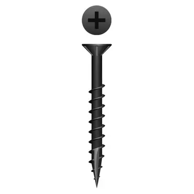 Strong-Point X824NB - 8 x 1-1/2" Flat Head w/ Nibs Woodworking Screw, Black Oxide 6000ct