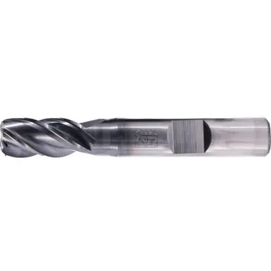 PFERD 23003055 .06" Radiused End Mill, 4-flutes, 3/8" Dia, 3/4" APMX, 2-1/2" OAL, Weldon shank