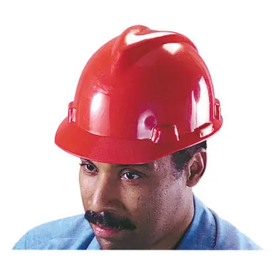 MSA 463947 V-Gard Protective Cap, Staz-On, Cap, Red