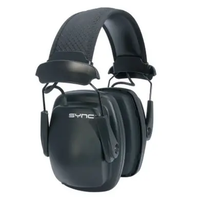 Honeywell 1030110 Sync Stereo Earmuff, 25 dB NRR, Black, Over the Head (2pk)