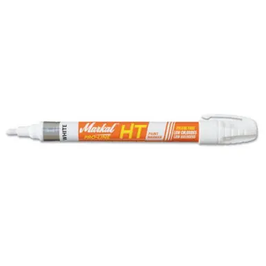 MARKAL 97301 PRO-LINE HT Liquid Paint Markers, White, 1/8", Bullet (12pk)