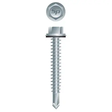 Strong-Point HA1428 - 14-14 x 1-3/4" Hex Head w/ Washer Self-Drilling Screw, Zinc 1500ct