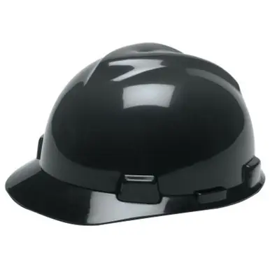MSA 475367 V-Gard Protective Hat, Fas-Trac Ratchet, Hat, Gray