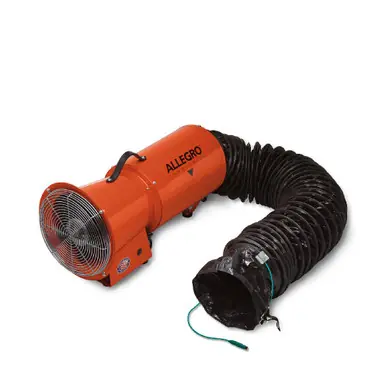 ALLEGRO 9514-06E - 8" Axial Explosion-Proof (Ex) Metal Blower w/ Canister & 25‘ Statically