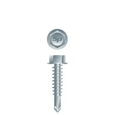 Strong-Point H14167 - 14-14 x 1" Hex Head Self-Drilling Screw, Zinc 2500ct