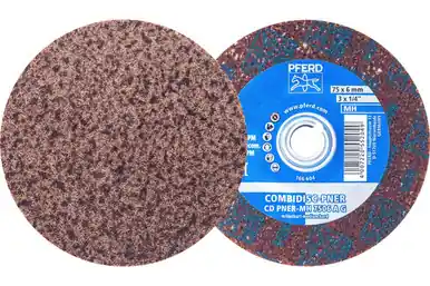 PFERD 48514 - COMBIDISC Unitized Disc, 3" Dia, Type CD, Coarse, Medium-Hard, 6AC, Aluminum (25pk)