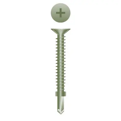 Strong-Point FB814R - 8-18 x 1-1/4" Flat Head w/ Nibs Cement Board Screw, Ruspert 5000ct