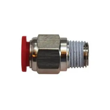 Midland Industries 20638 - Straight Adapter, 12mm Push-In x 3/8" Male BSPT, Composite, Nickel-Plated