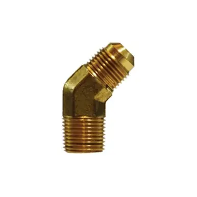 Midland Industries 10447 - 45° Elbow, 1/4" Male SAE 45° Flared x 3/8" NPT(M)F, Brass
