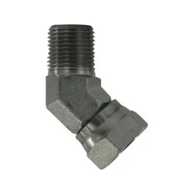 Midland Industries 15031216 - 45° Swivel Adapter Elbow, 3/4" Male Pipe x 1" FNPSM, Steel