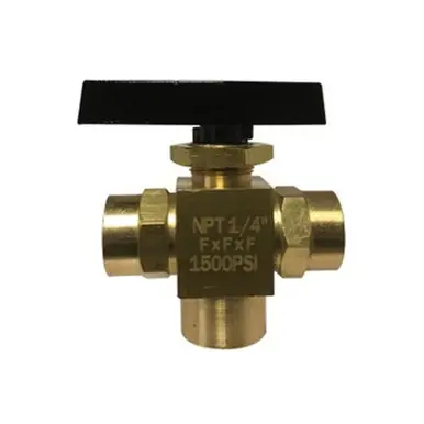 Midland Industries 46956F - Miniature Ball Valve, 1/4" Nominal, FIP x FIP x FIP, 3-Port/Way, Brass