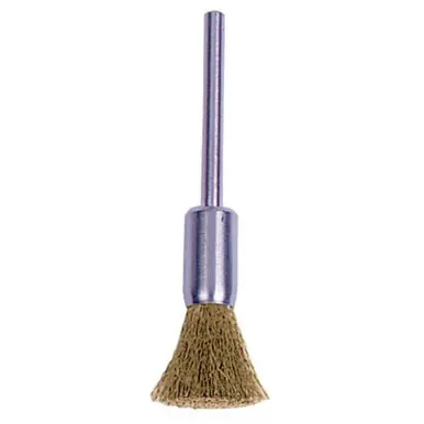 WEILER 26098 Miniature Stem-Mounted End Brushes, Steel, 37000RPM, 3/16" x 0.003"