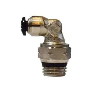 Midland Industries 20711N - 90° Swivel Elbow, 8mm Push-In x 1/8" NPT(M) Global, Brass, Nickel-Plated