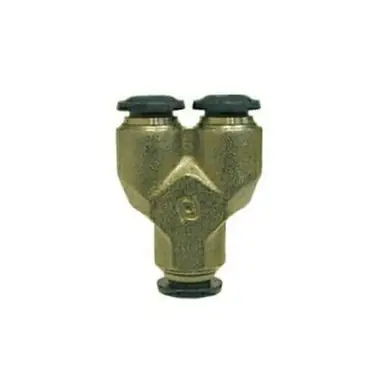 Midland Industries 20553N - Union Wye, 1/4" Push-In x 1/4" Push-In x 1/4" Push-In, Brass,