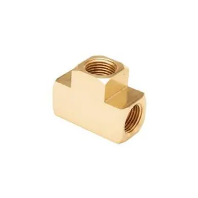 Midland Industries LF101-4 - Barstock Tee, 1/4" FPT x 1/4" FPT x 1/4" FPT, Brass