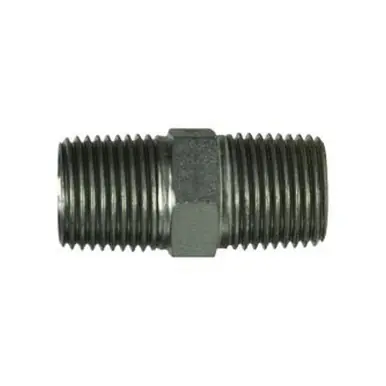 Midland Industries 752088 - Hex Nipple, 1/2" Male BSPT x 1/2" Male BSPT, Steel