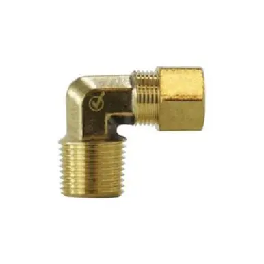 Midland Industries 700069-0502 - 90-deg Elbow, 5/16" Compression x 1/8" NPT(M)F, Lead-Free Brass