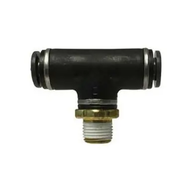 Midland Industries 720404SC - Fixed Branch Tee, 1/4" Push-In x 1/4" Push-In x 1/4" MIP, Composite